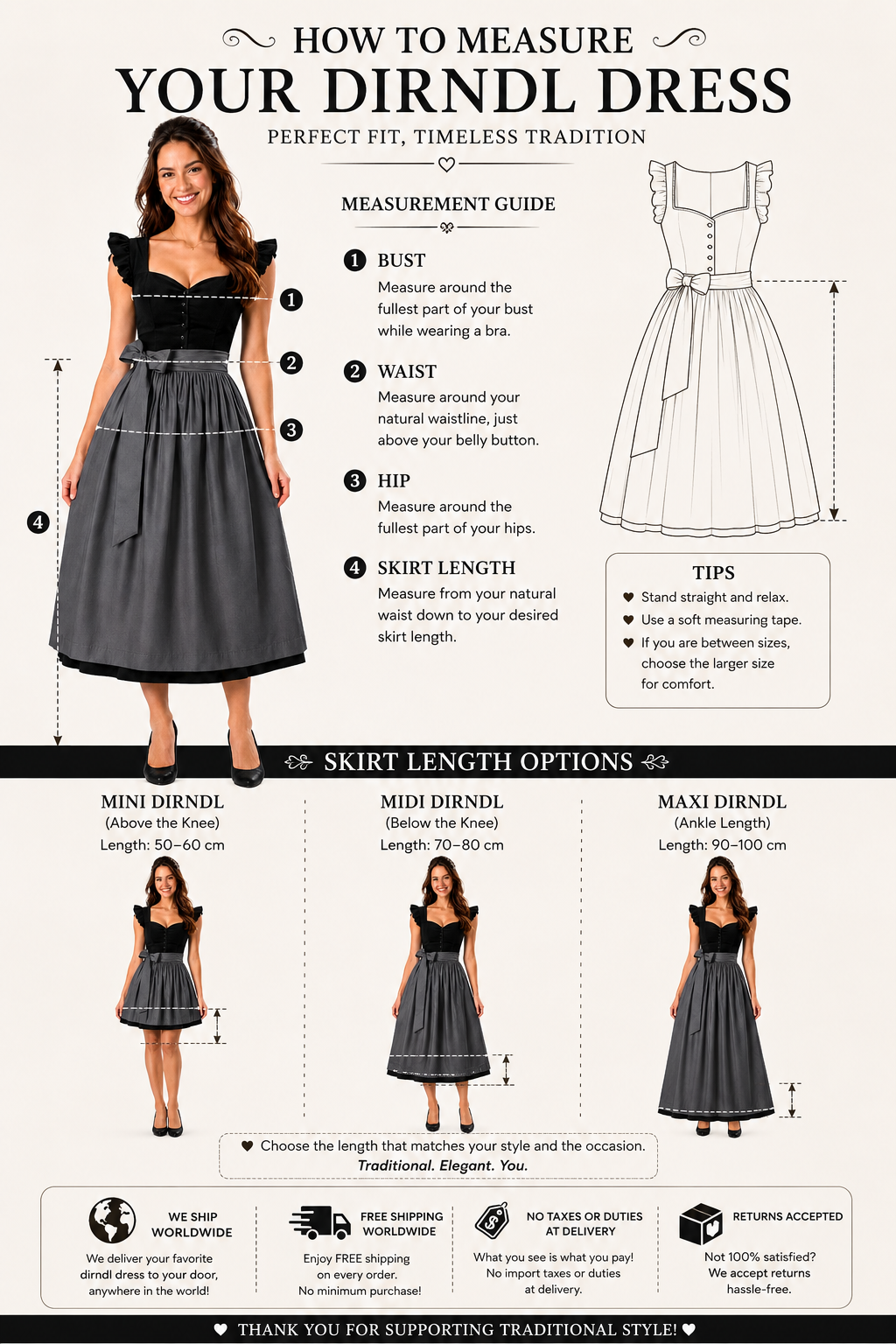 Black Dirndl Dress For Oktoberfest – Bavarian Style