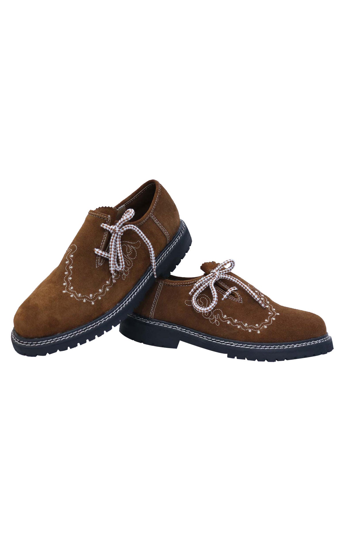 Men's Brown Suede Embroidered Lederhosen Shoes