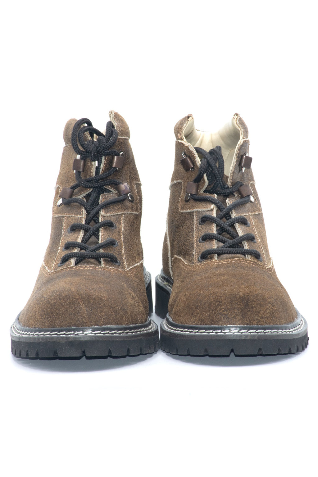 Men's Distressed Leather Trachten Ankle Boots Brown