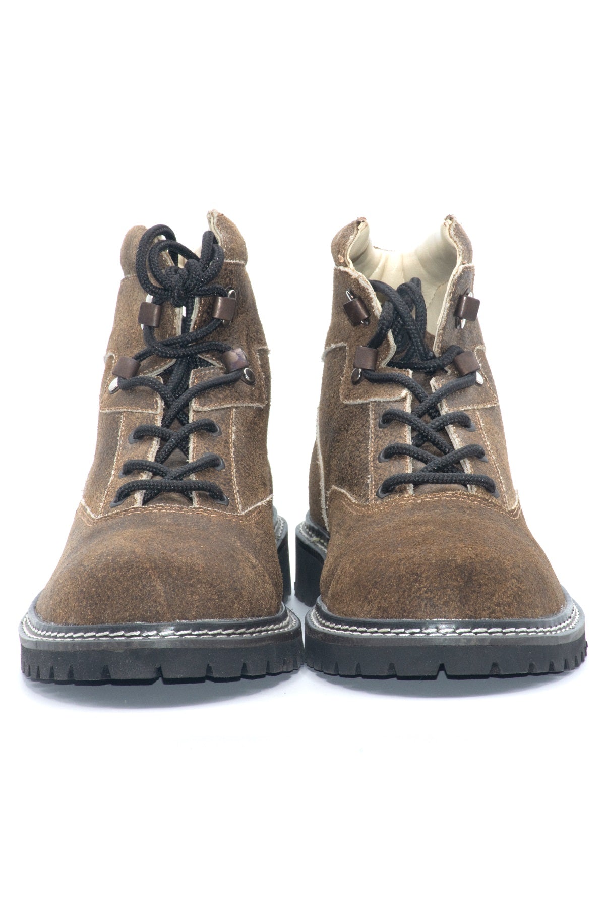 Men's Distressed Leather Trachten Ankle Boots Brown