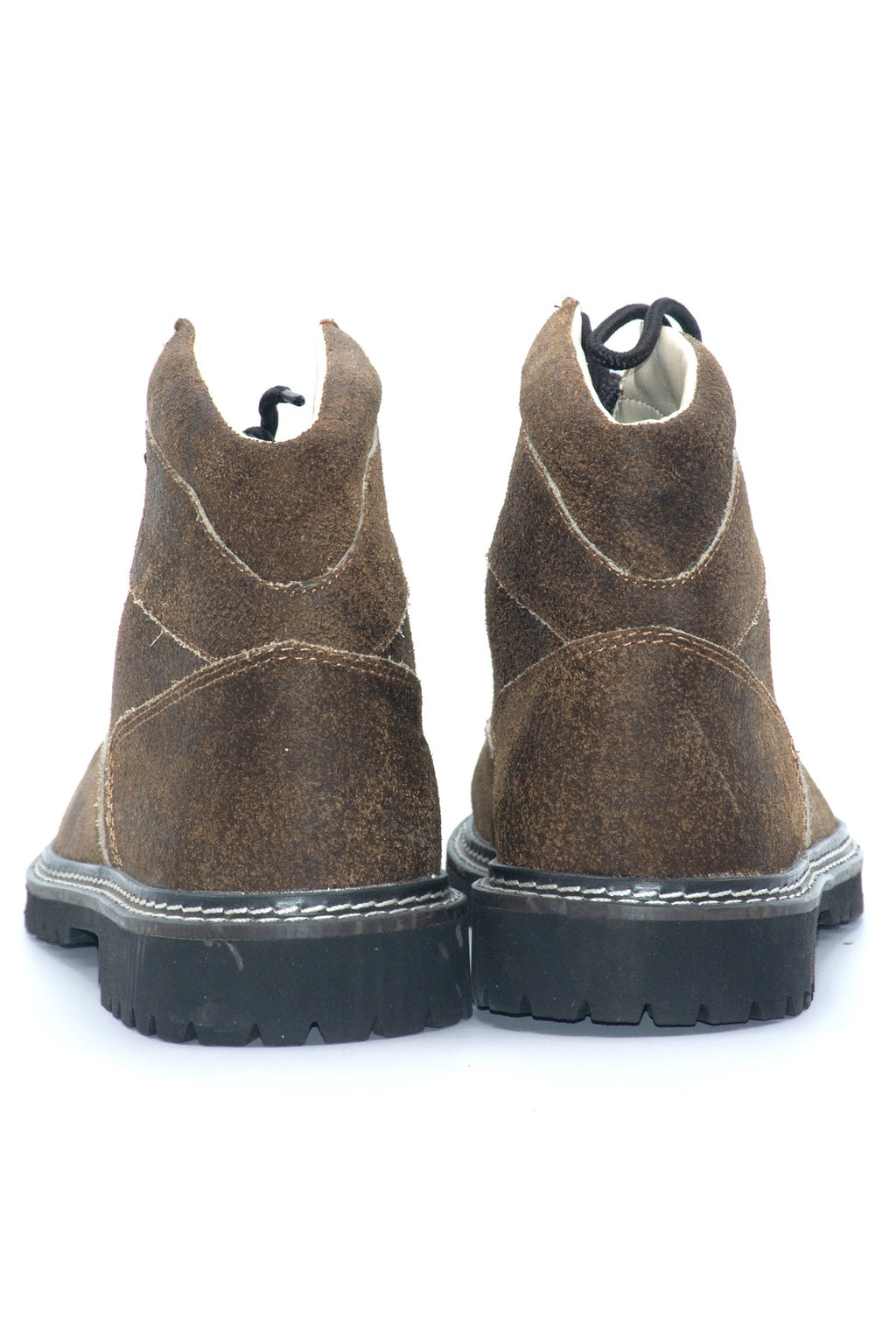 Men's Distressed Leather Trachten Ankle Boots Brown