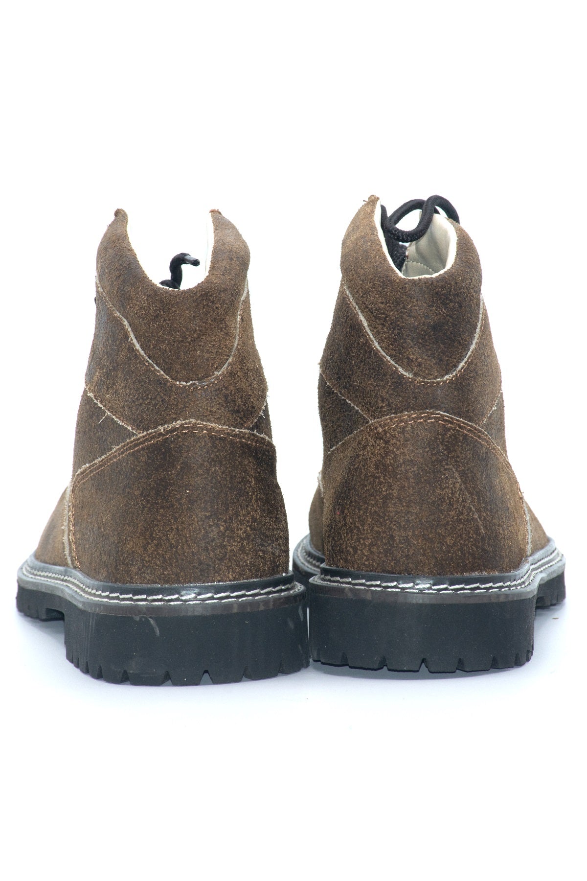 Men's Distressed Leather Trachten Ankle Boots Brown