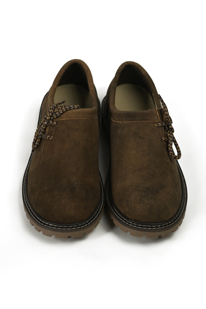Men's Smoky Brown Suede Lederhosen Shoes – Haferlschuhe