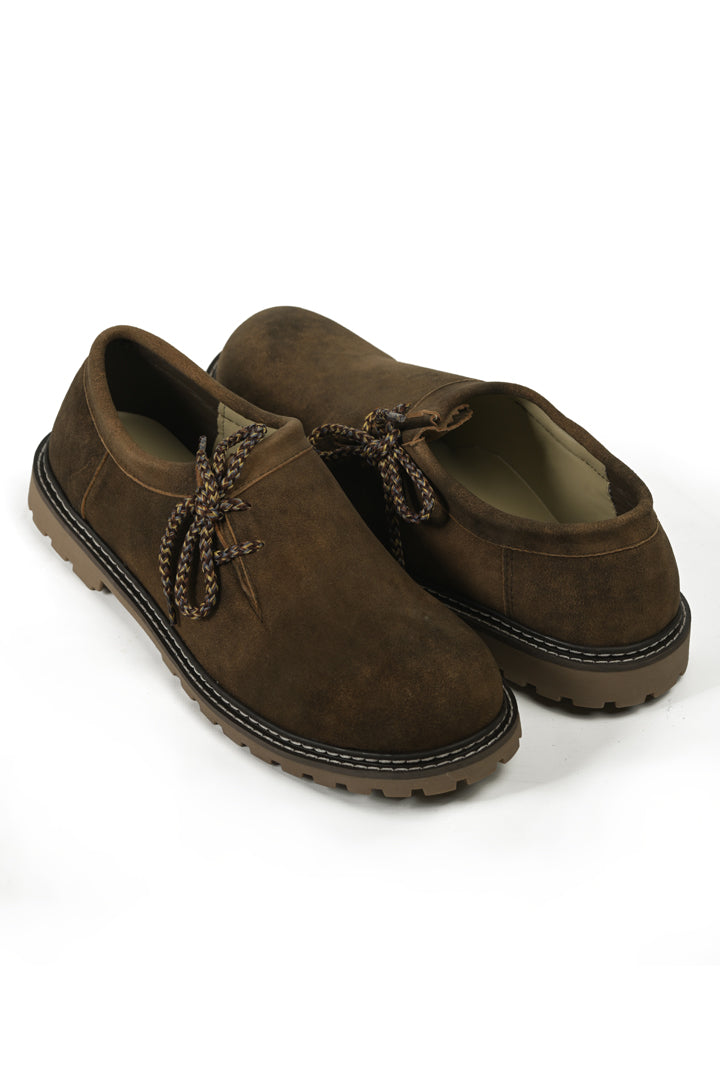 Men's Smoky Brown Suede Lederhosen Shoes – Haferlschuhe