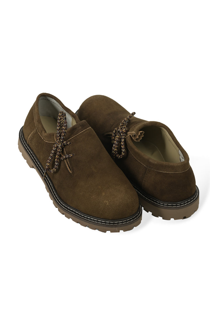 Men's Olive Brown Suede Lederhosen Shoes – Haferlschuhe