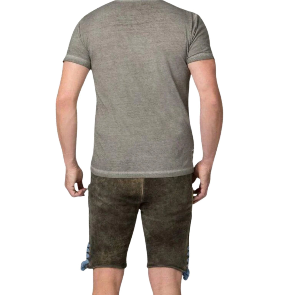 Men's Lederhosen Shorts with Bavarian Lion Tee Set