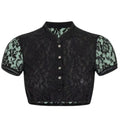 Black Lace Dirndl Blouse with Mint Lining | Women's