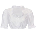 White Dirndl Blouse with Ruffled Collar | Women's