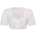 White Dirndl Blouse with Sweetheart Neckline