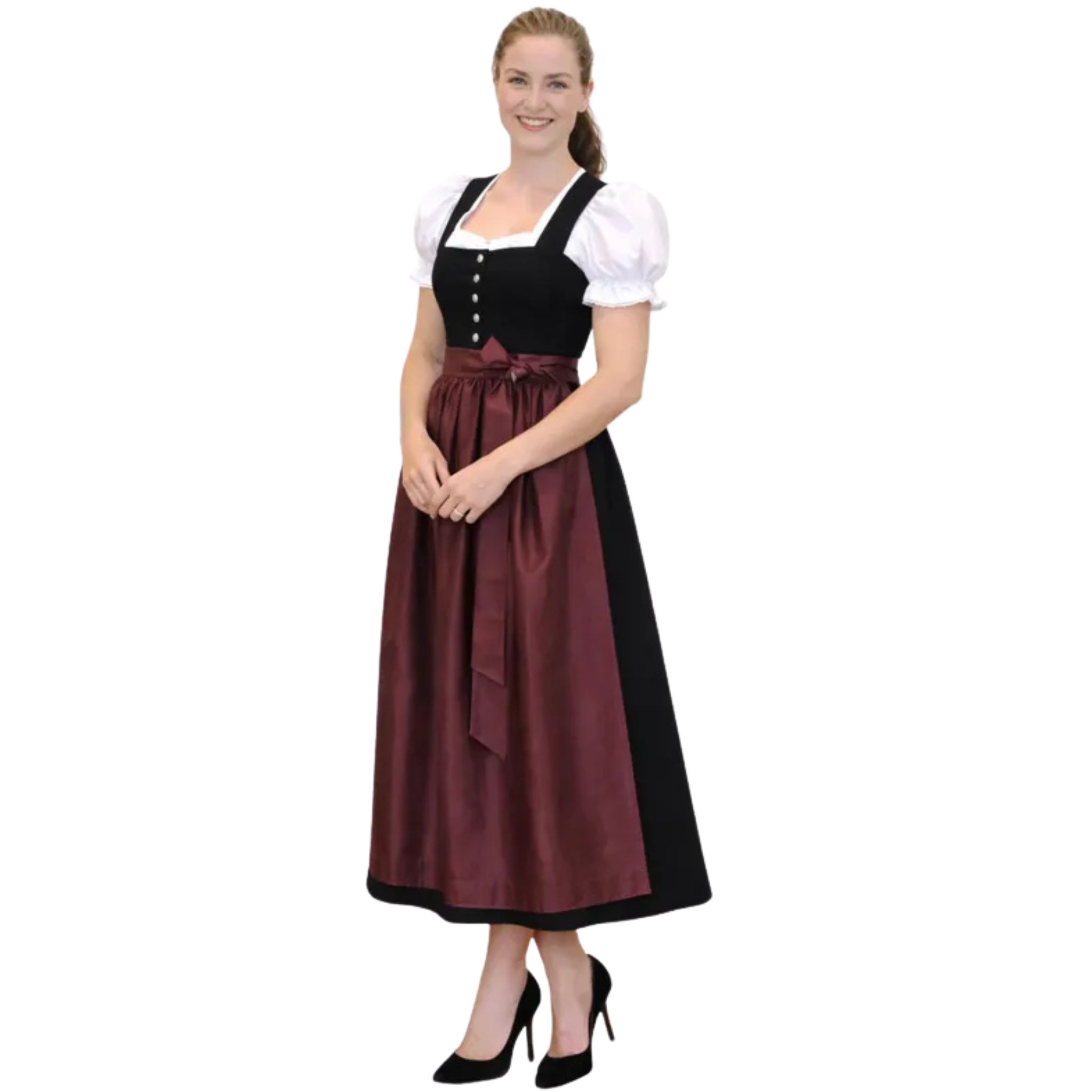 Plus Size Navy Velvet Dirndl Dress – Oktoberfest