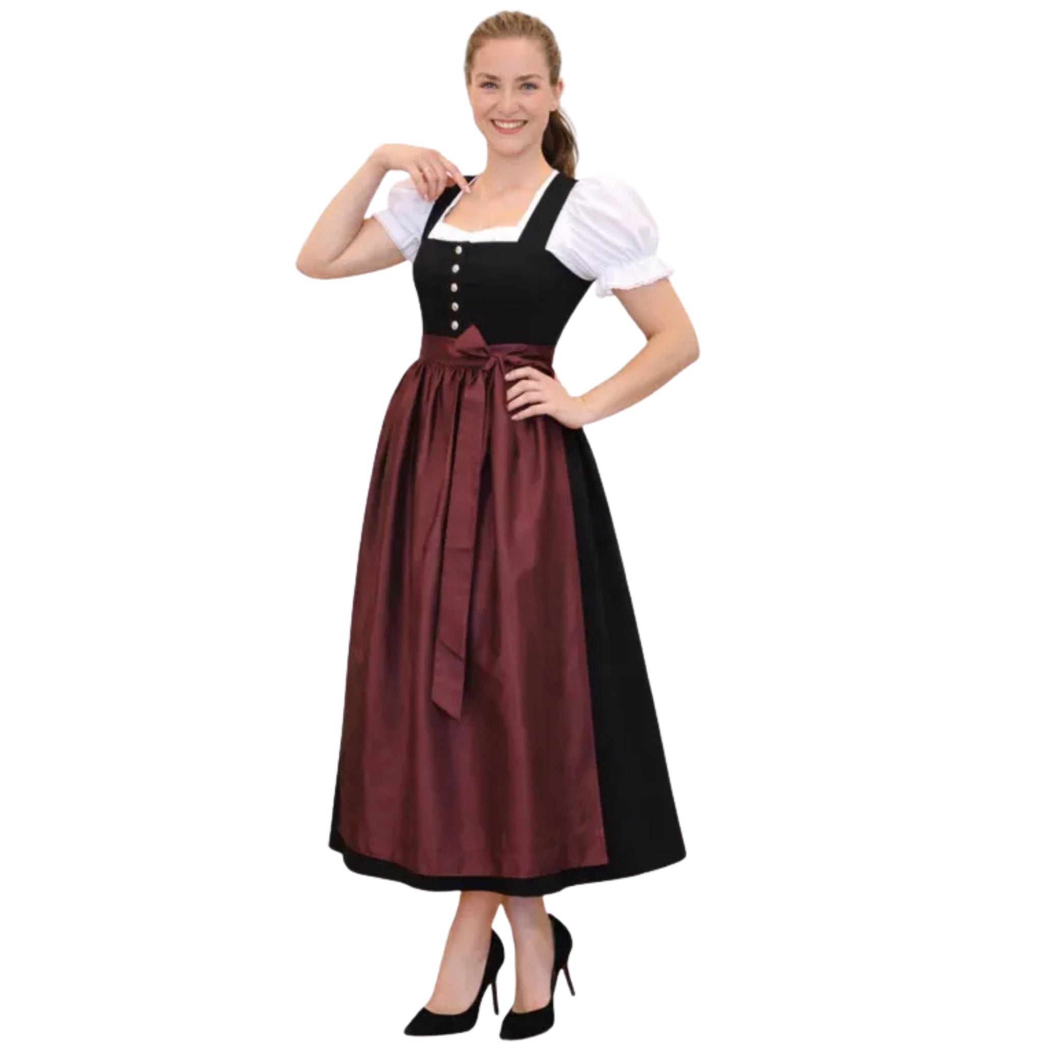Plus Size Navy Velvet Dirndl Dress – Oktoberfest