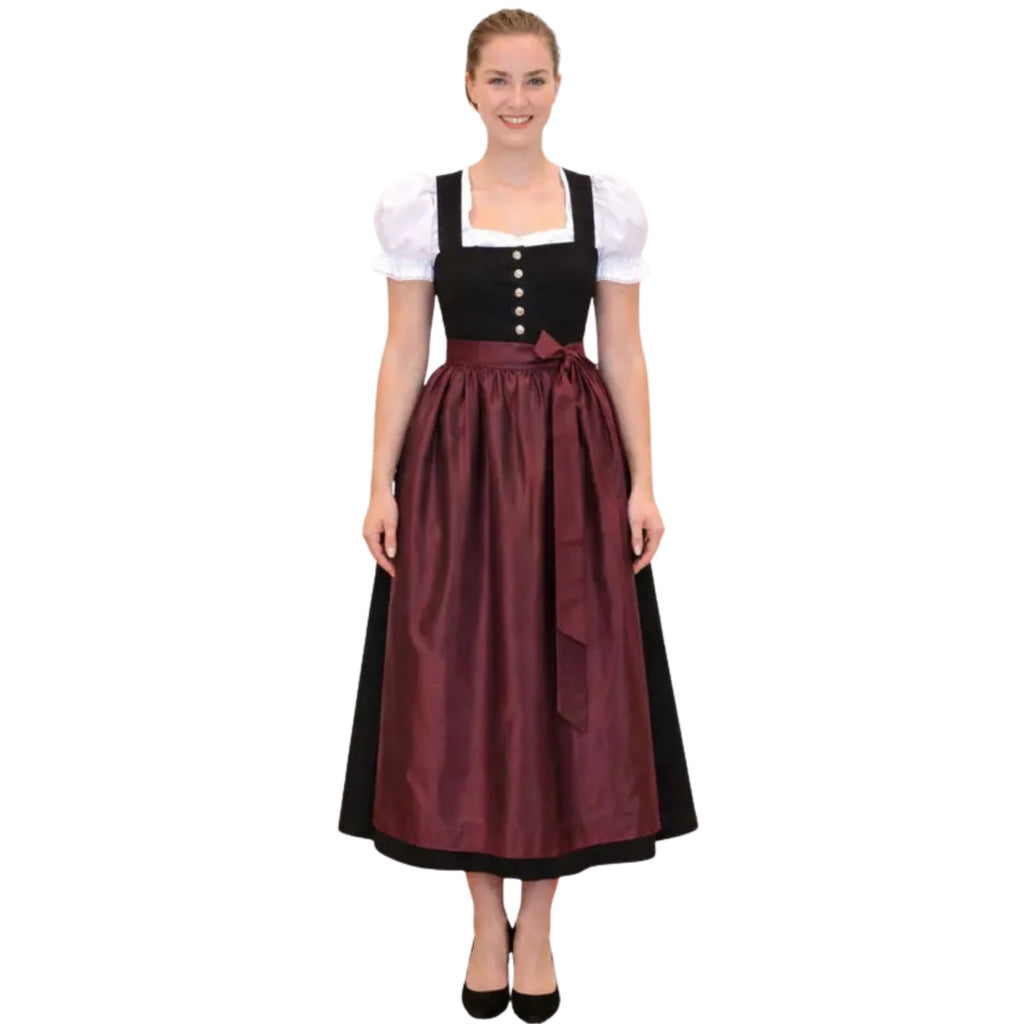 Plus Size Navy Velvet Dirndl Dress – Oktoberfest