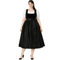 Plus Size Black Velvet Dirndl Dress – Oktoberfest