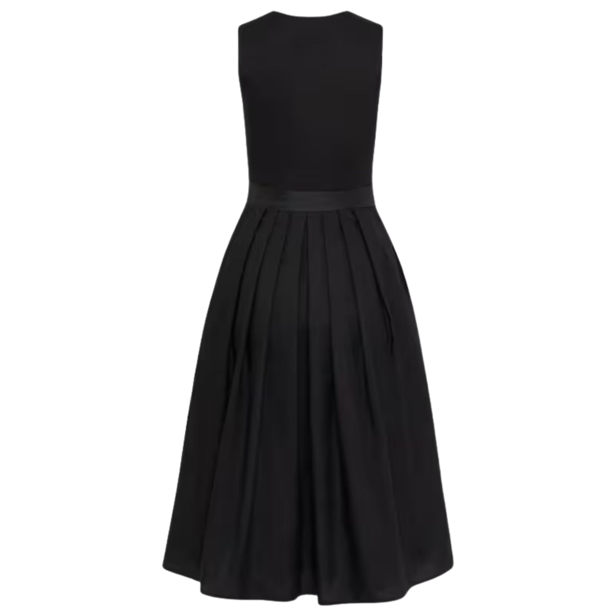 All Black Sleeveless Dirndl Dress with Bow