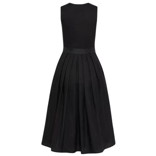 All Black Sleeveless Dirndl Dress with Bow