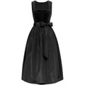 Black Velvet Dirndl Dress with Pin Dot Skirt