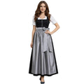 Black Dirndl Dress with Grey Satin Apron Bow