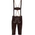 Brown Suede Lederhosen with Embroidered Suspenders