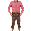 Brown Distressed Lederhosen with Belt & Buckle