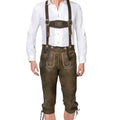 Olive Distressed Lederhosen with H-Back Straps