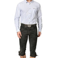 Charcoal Grey Lederhosen with Belt & Embroidery
