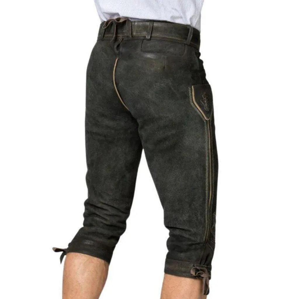 Men's Belted Lederhosen Outfit Set with Shirt Choice
