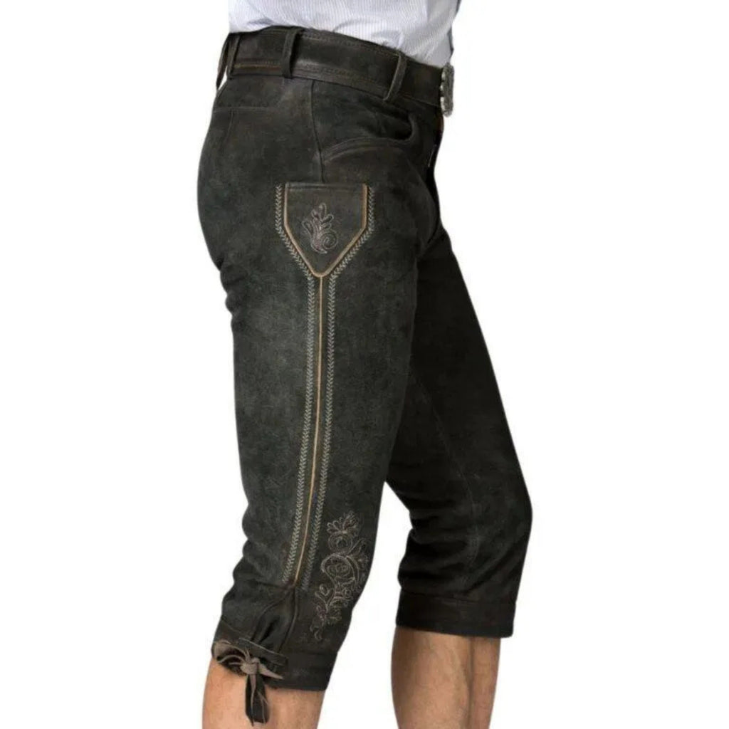 Men's Belted Lederhosen Outfit Set with Shirt Choice