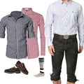 Men's Belted Lederhosen Outfit Set with Shirt Choice