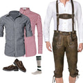 Men's Lederhosen Set with Shirt, Shoes & Socks
