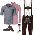 Men's Espresso Brown Lederhosen Set with Shirt