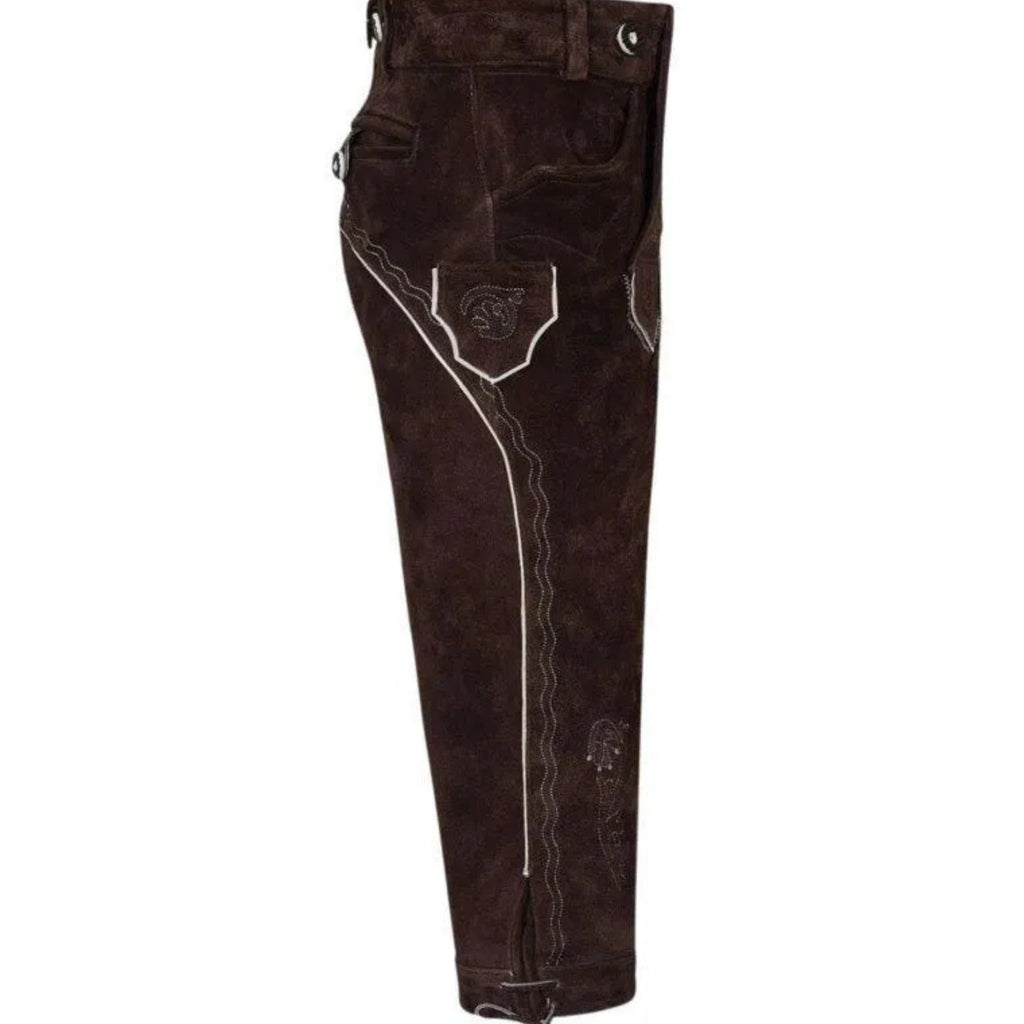 Men's Espresso Brown Lederhosen Set with Shirt