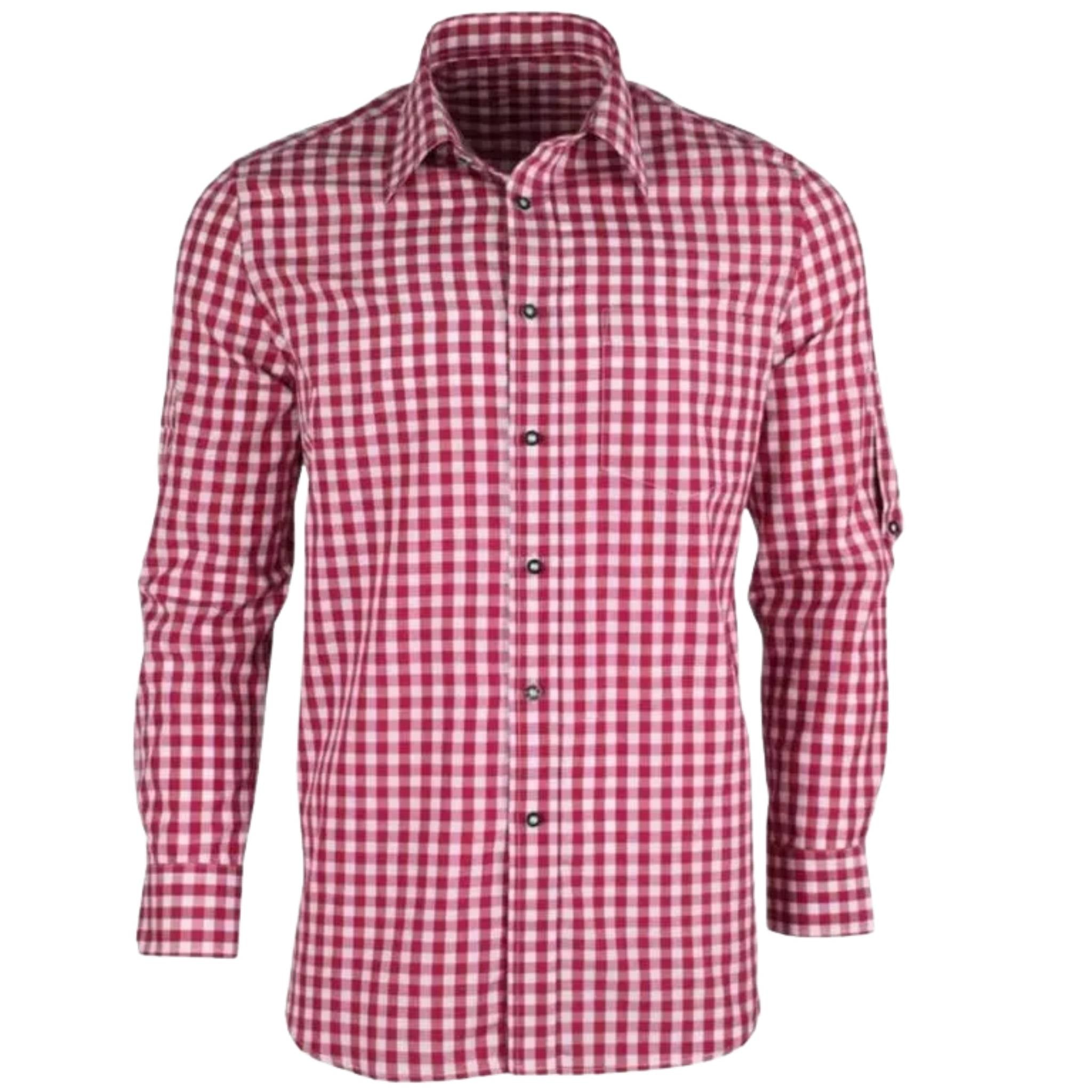 Men's Maroon Pink Gingham Check Casual Shirt
