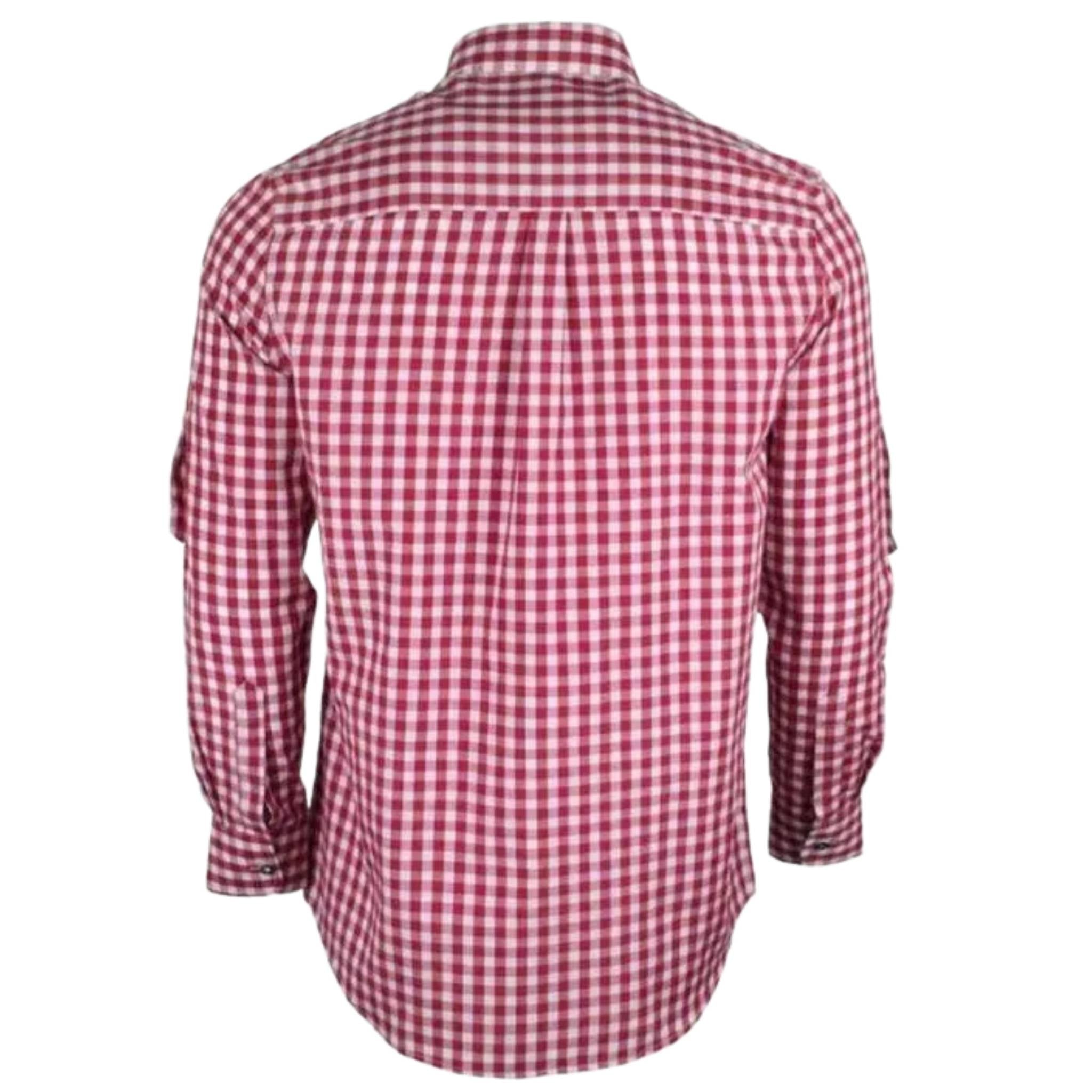 Men's Maroon Pink Gingham Check Casual Shirt