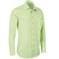 Men's Green White Gingham Check Casual Shirt