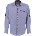 Men's Blue Bavarian Trachten Shirt with Edelweiss