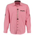 Men's Red Bavarian Trachten Shirt with Edelweiss