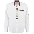 Men's White Bavarian Trachten Shirt with Edelweiss