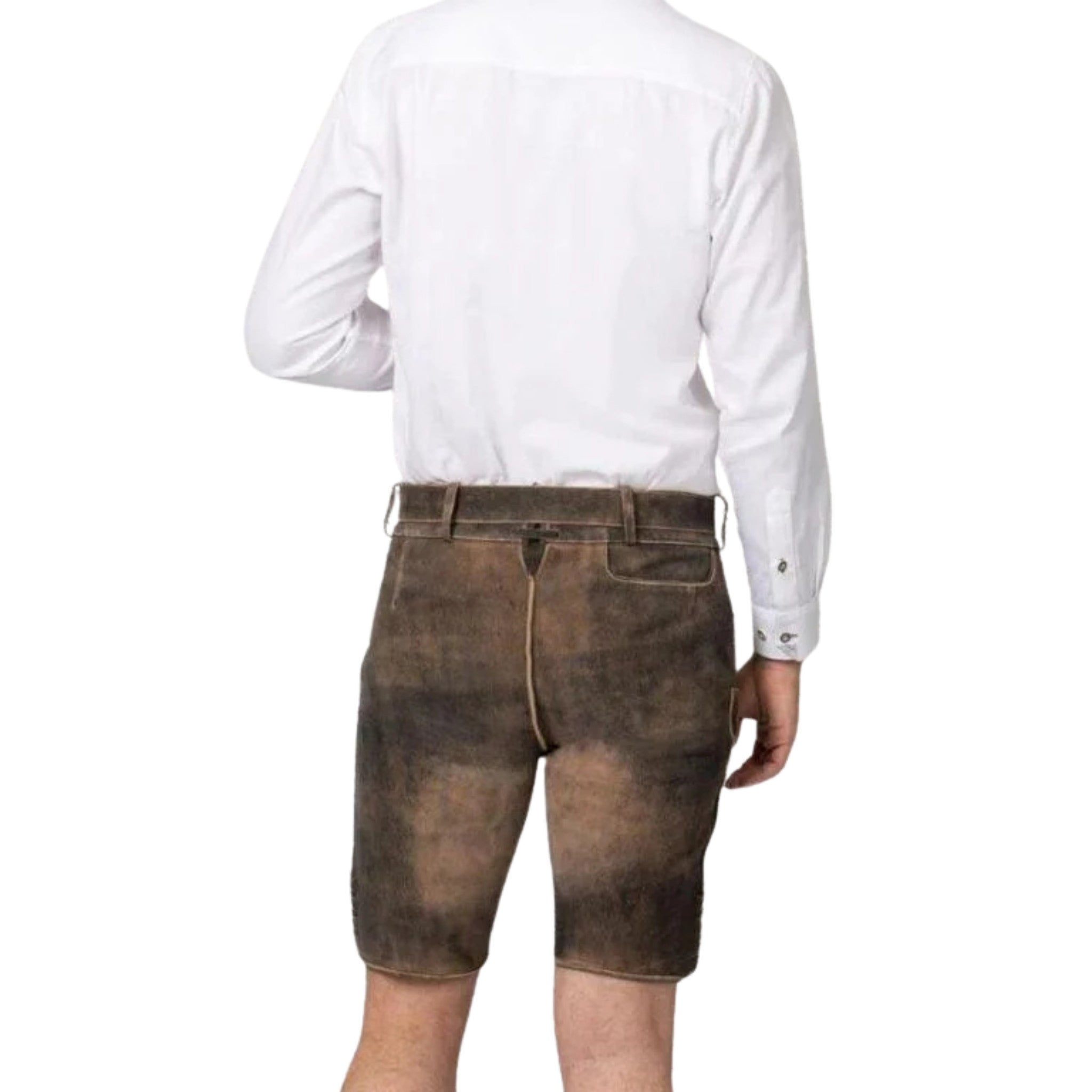Men's Embroidered Leather Lederhosen Shorts Belt