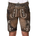 Men's Embroidered Leather Lederhosen Shorts Belt