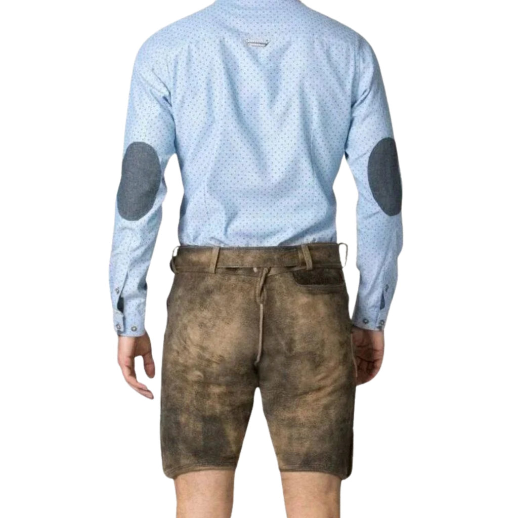 Men's Antler Shirt with Deer Print Lederhosen Shorts