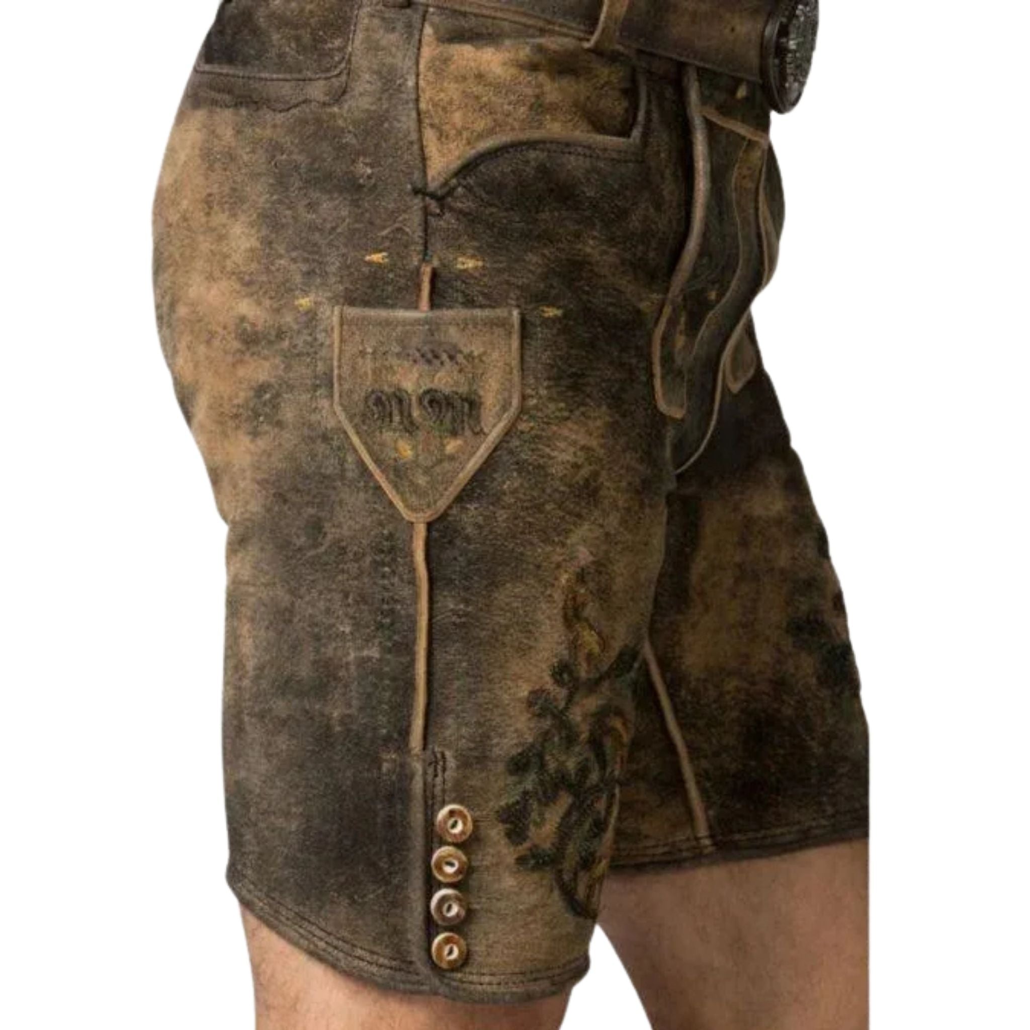 Men's Antler Shirt with Deer Print Lederhosen Shorts