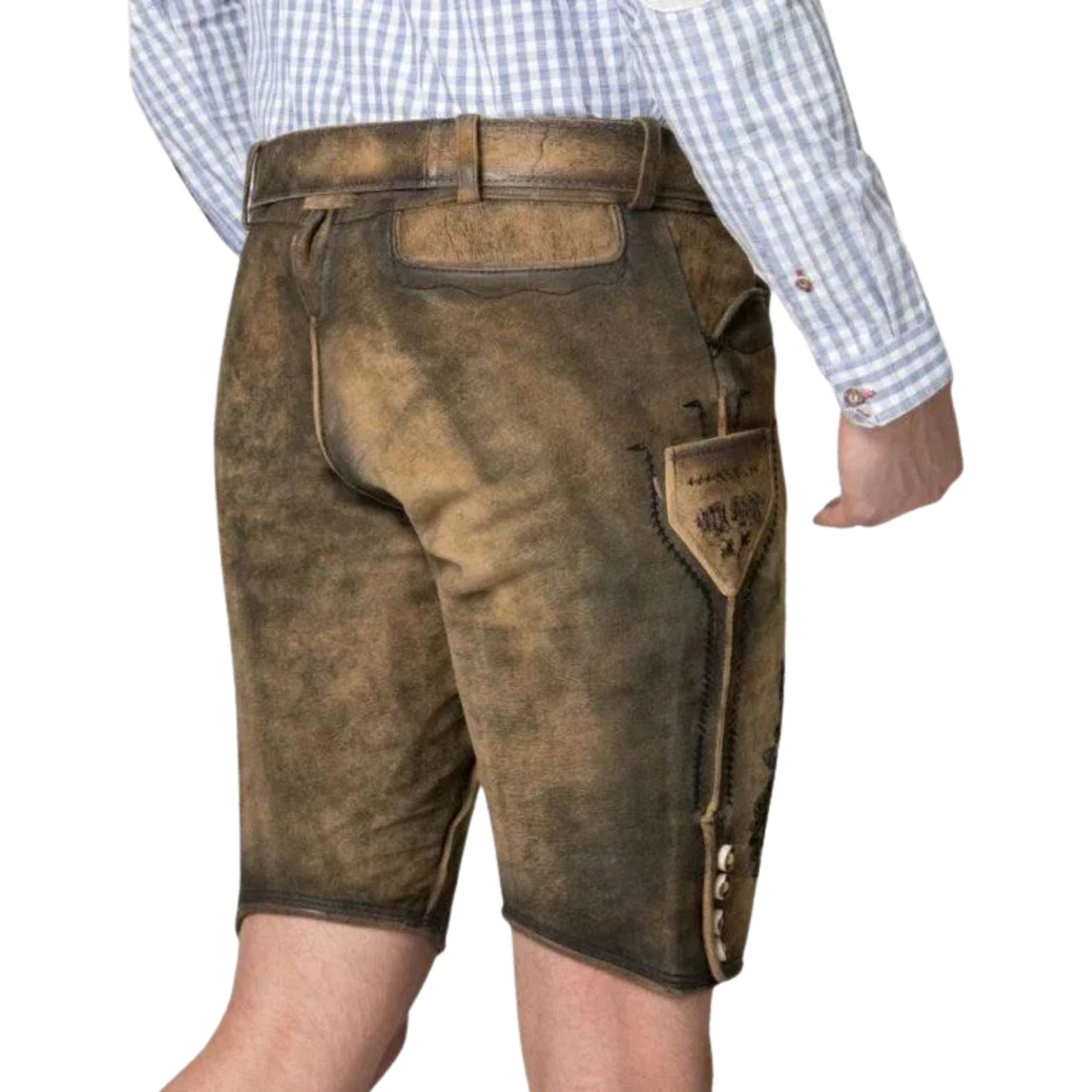 Men's Antler Shirt with Deer Print Lederhosen Shorts