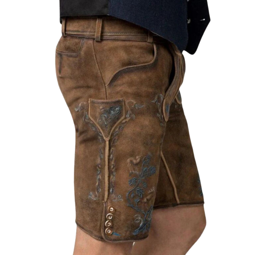 Men's Trachten Vest Set with Embroidered Lederhosen