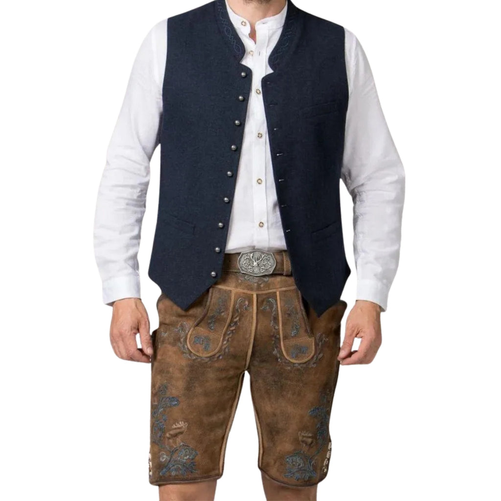 Men's Trachten Vest Set with Embroidered Lederhosen