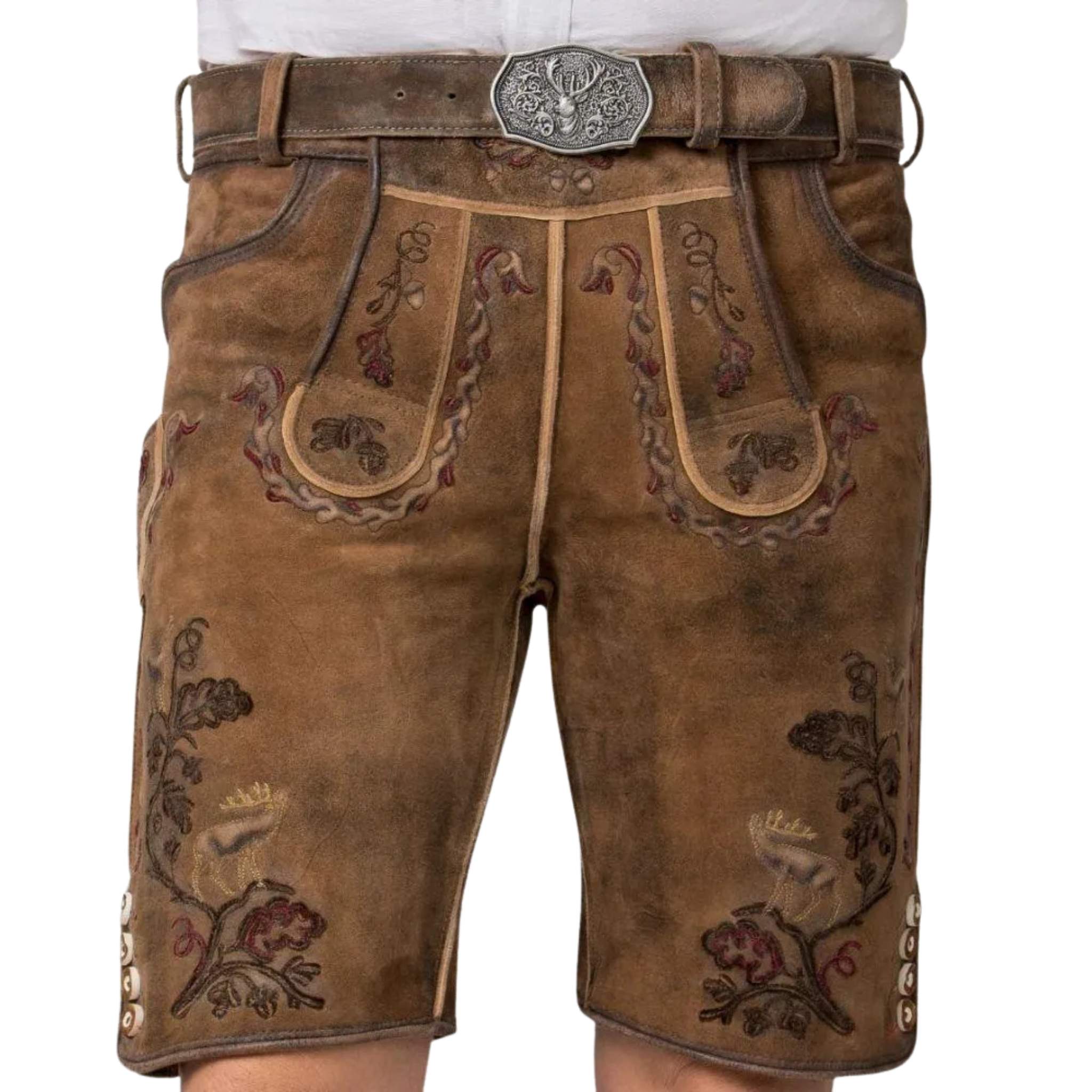 Men's Trachten Vest Set with Embroidered Lederhosen