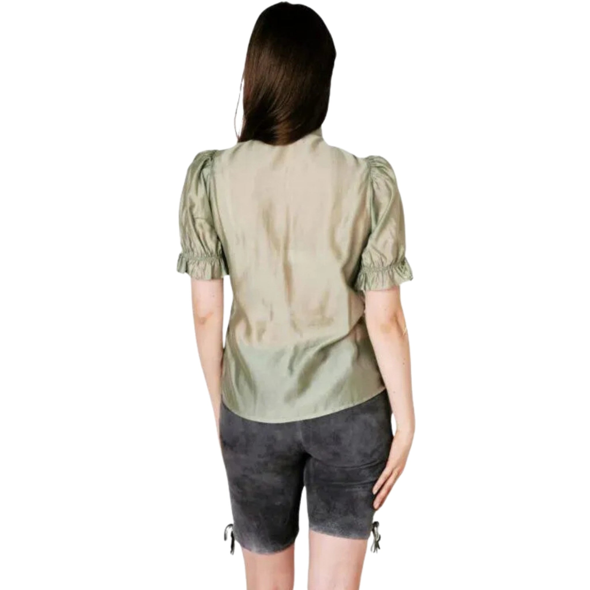 Women's Grey Suede Long Lederhosen Shorts