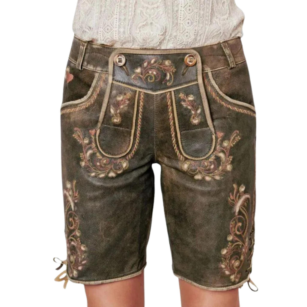 Knee-Length Lederhosen Shorts for Women – Oktoberfest