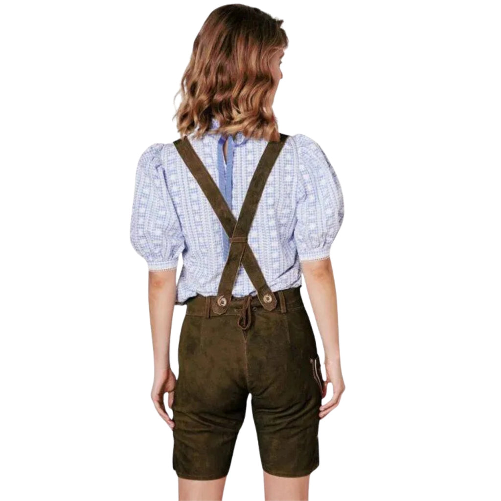 Women's Lederhosen with Suspenders | Dark Olive