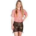 Women's Brown Leather Lederhosen with Lace-Up Ties