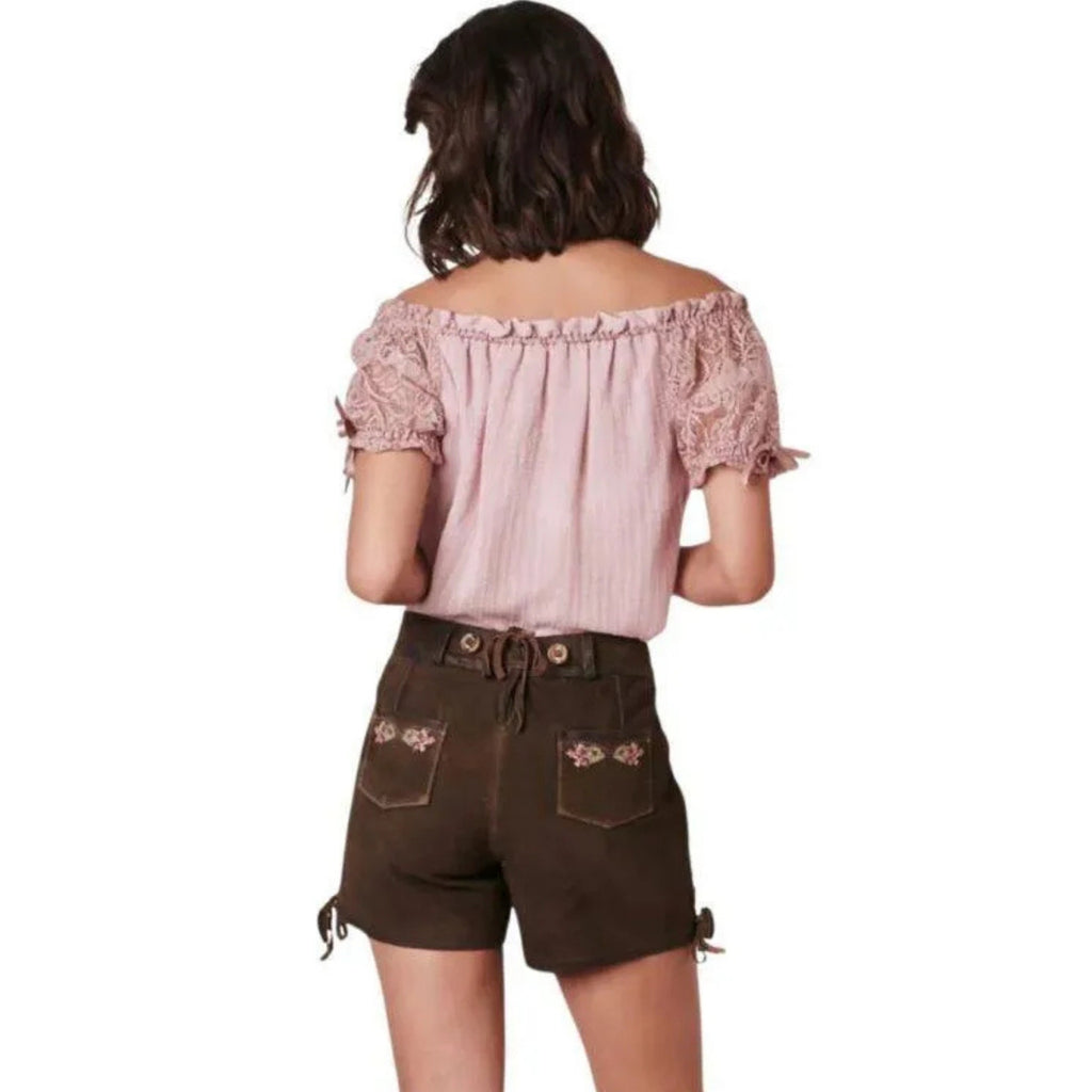 Rose Embroidered Lederhosen Shorts – Oktoberfest